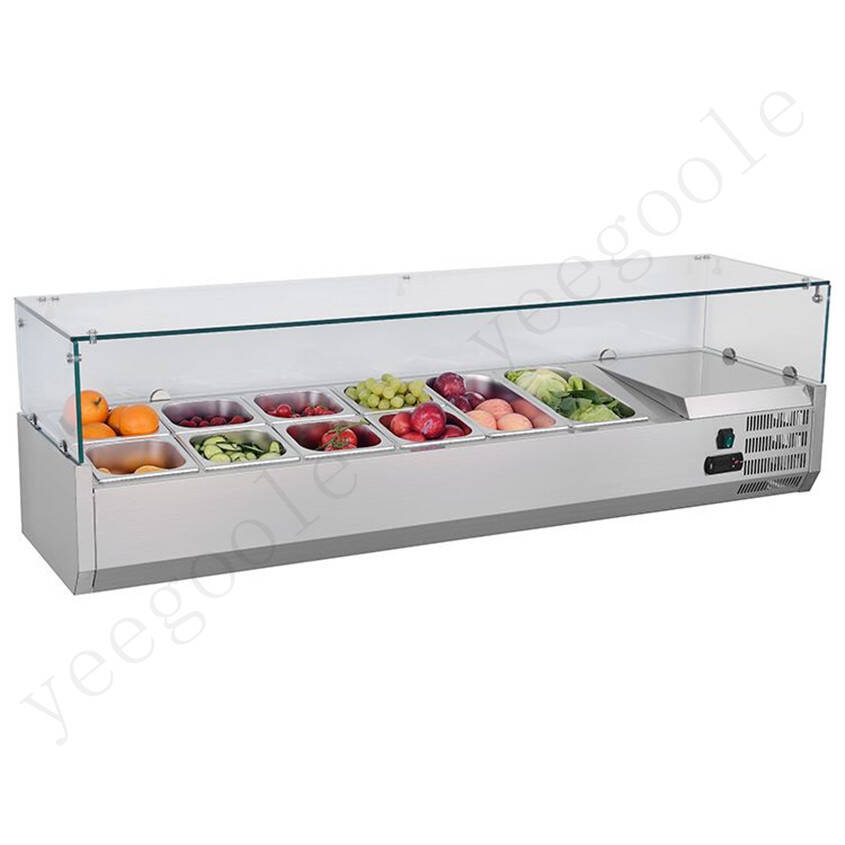 Desktop Salad Cabinet Fresh-keeping Cabinet Refrigerated Glass Cabinet