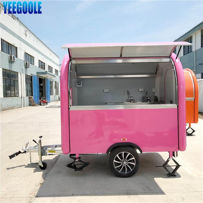 YG-LC-01S Food kiosk Mobile Food Cart Fibreglass Mobile Cooking & Coffee Catering Van Trailer