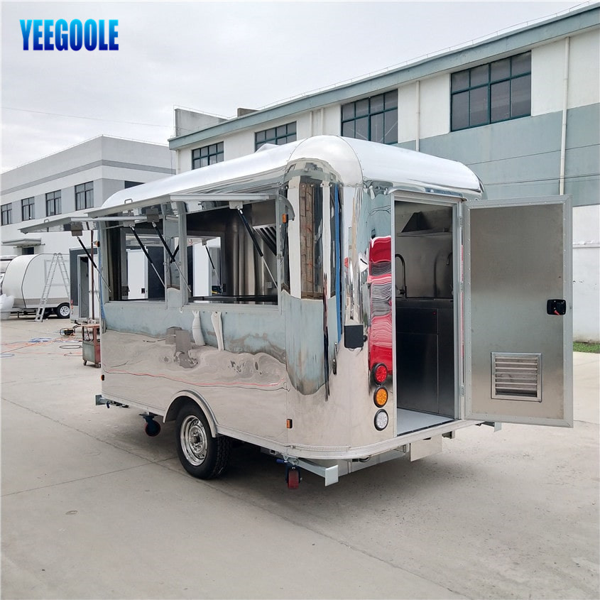YG-TZ-66A Stainless Steel Coffee Trailer Pizza Truck Catering Food Trailers Mobile Food Truck 