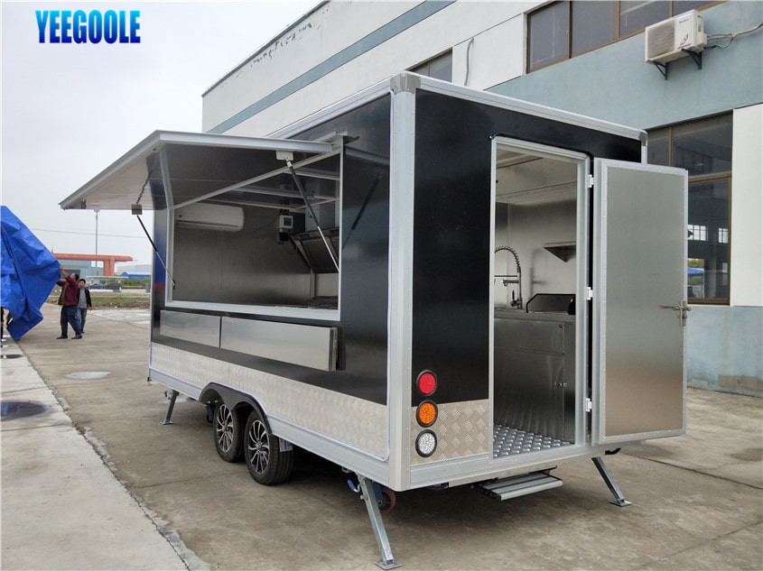 YG-FPR-04 New Street Food Vending Cart / Electric Food Truck / Hot Dog Ice Cream Hamburger Mobile Food Trailer Sale 