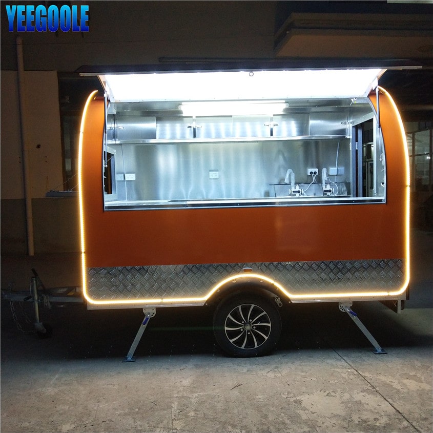 YG-FPR-03 Food Kiosk Fast Food Car Mobile Kitchen Trailer Catering Trucks for Sale 